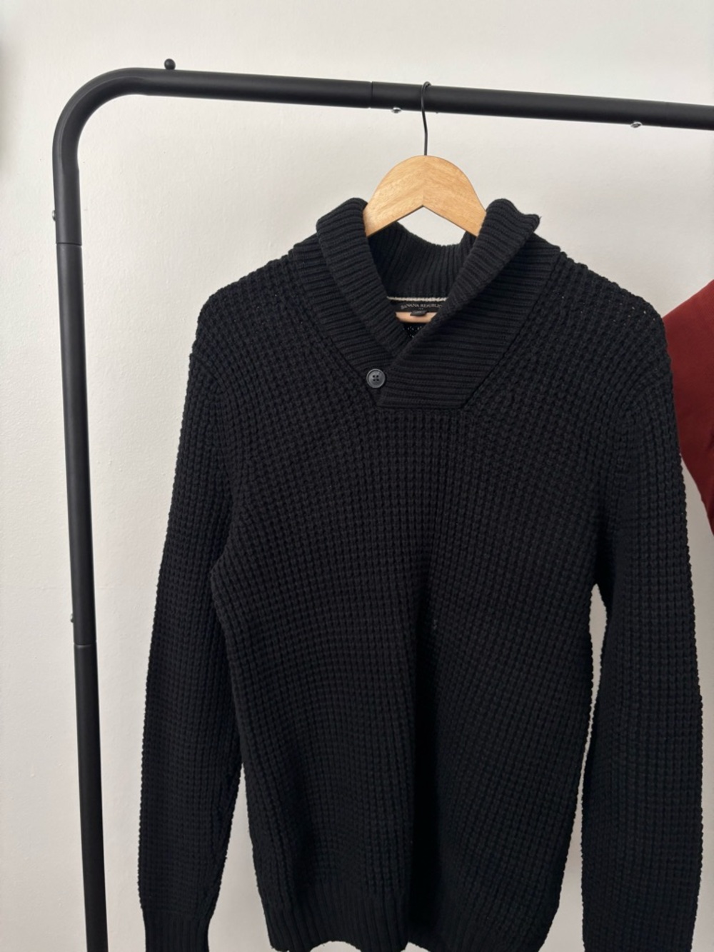 Banana Republic Men's Black Shawl Collar Knit Sweater